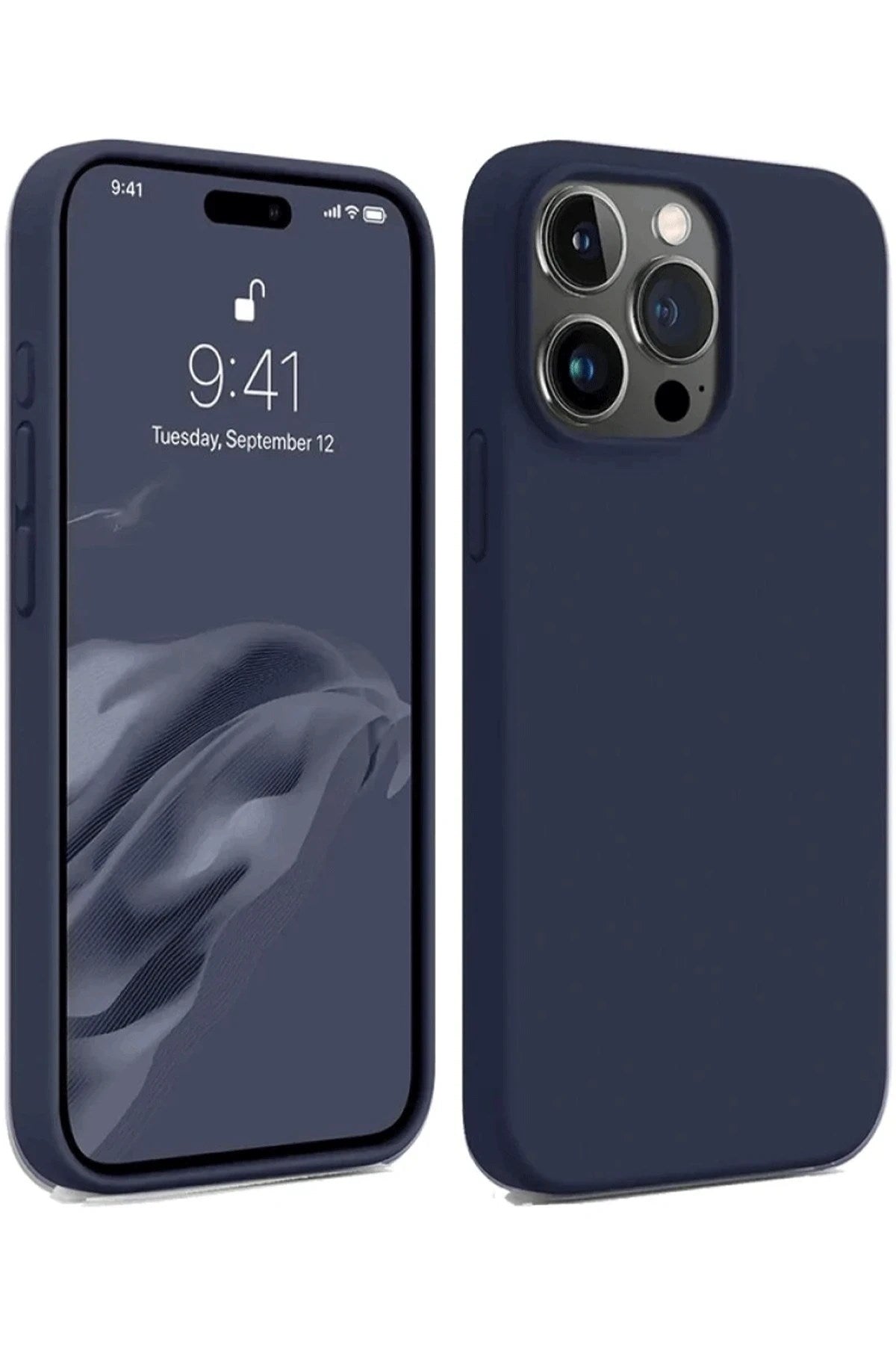 Mey İthalat® iPhone 15 Pro Max Kılıf First Silikon - Lacivert