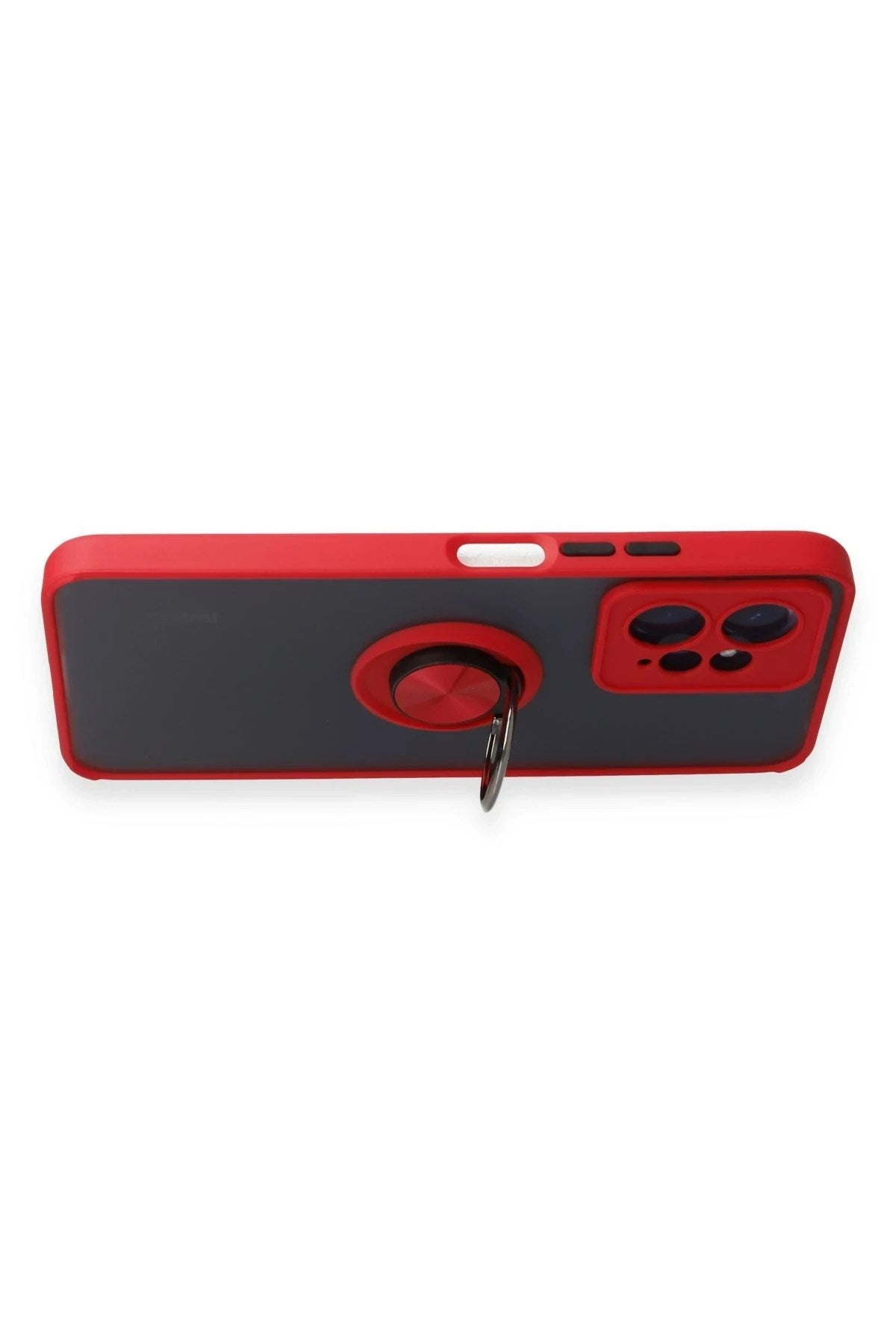 Mey İthalat® Redmi Note 12 4G Kılıf Montreal Yüzüklü Silikon Kapak - Kırmızı