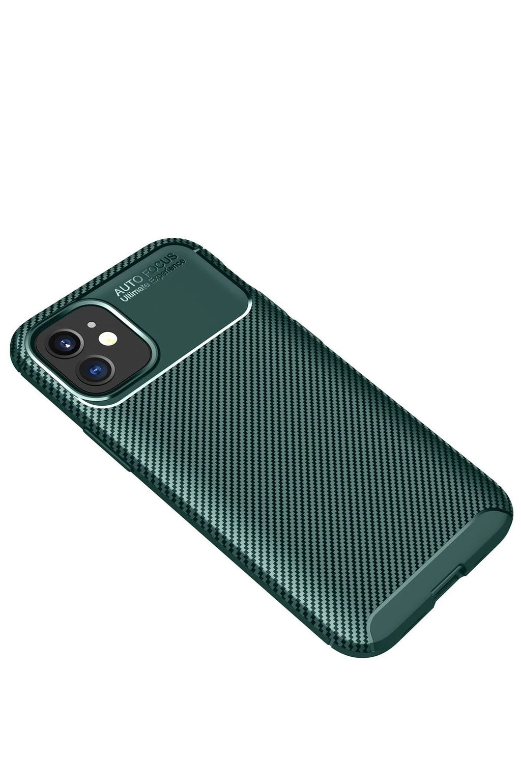 Mey İthalat® iPhone 12 Mini Kılıf Auto Focus Karbon Kapak - Yeşil