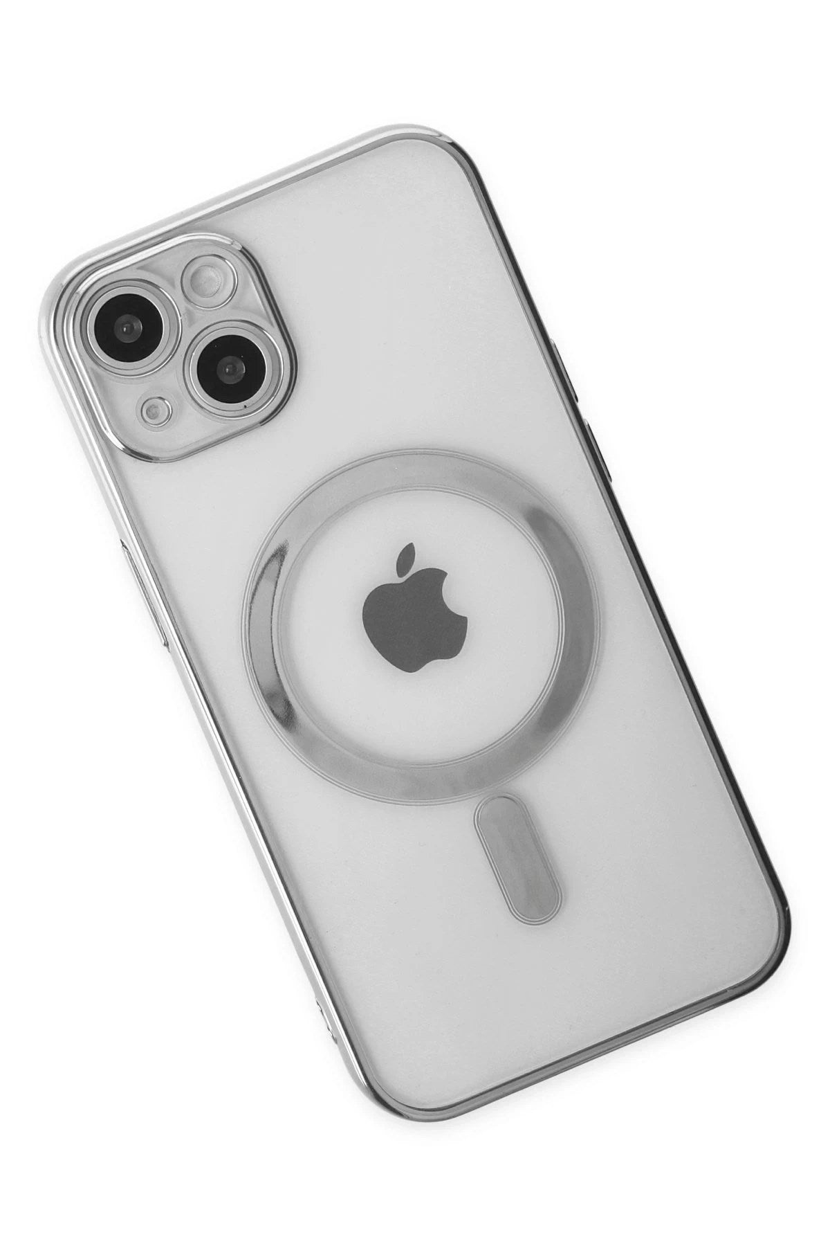 Mey İthalat® iPhone 14 Plus Kılıf Magneticsafe Lazer Silikon - Gümüş