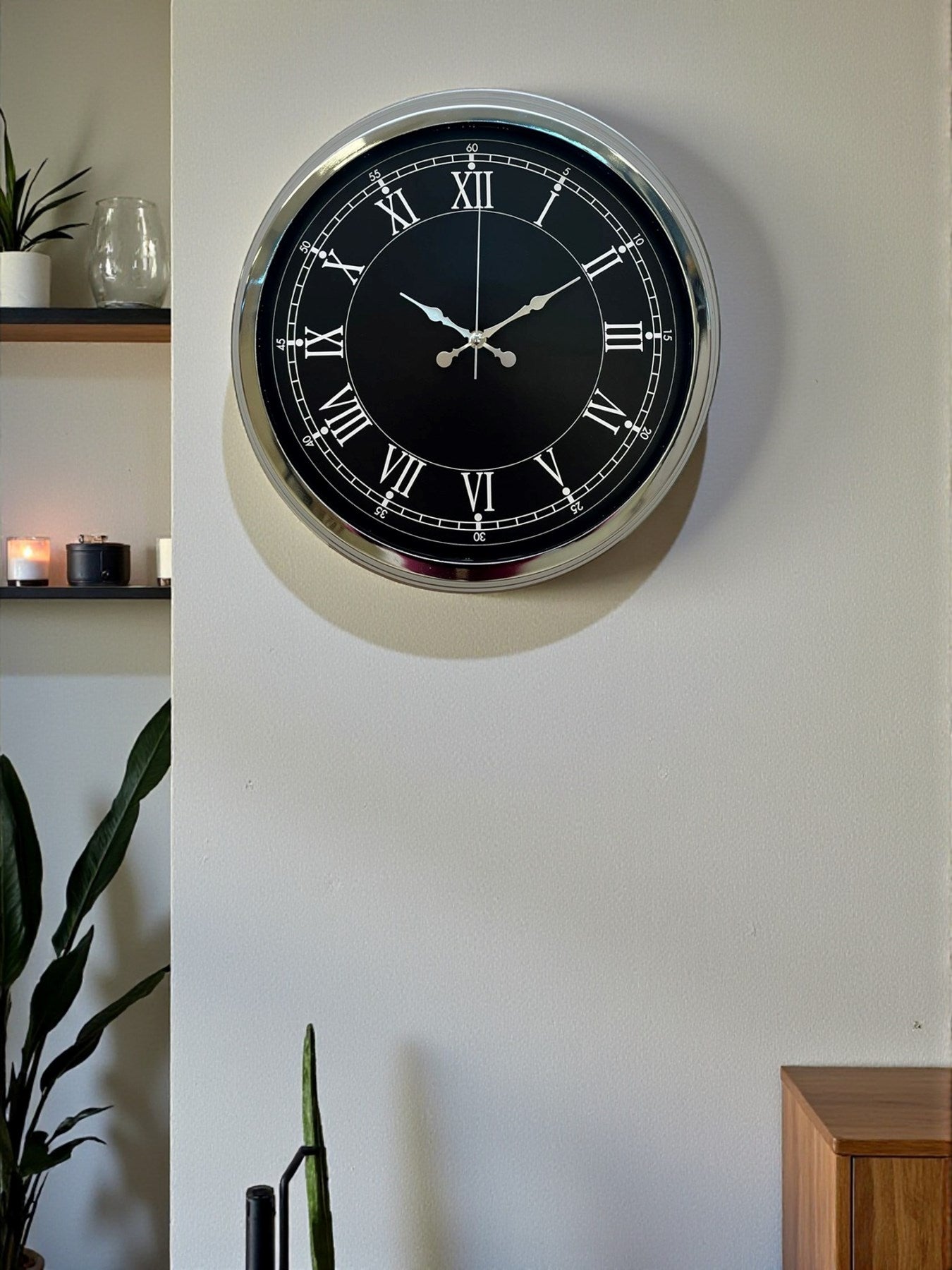 Elegance 40 Cm Metal Krom Duvar Saati
