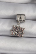 Mey İthalat® 316L Çelik Gümüş Renk Sallantı New York Yazı Model Nomination Charm