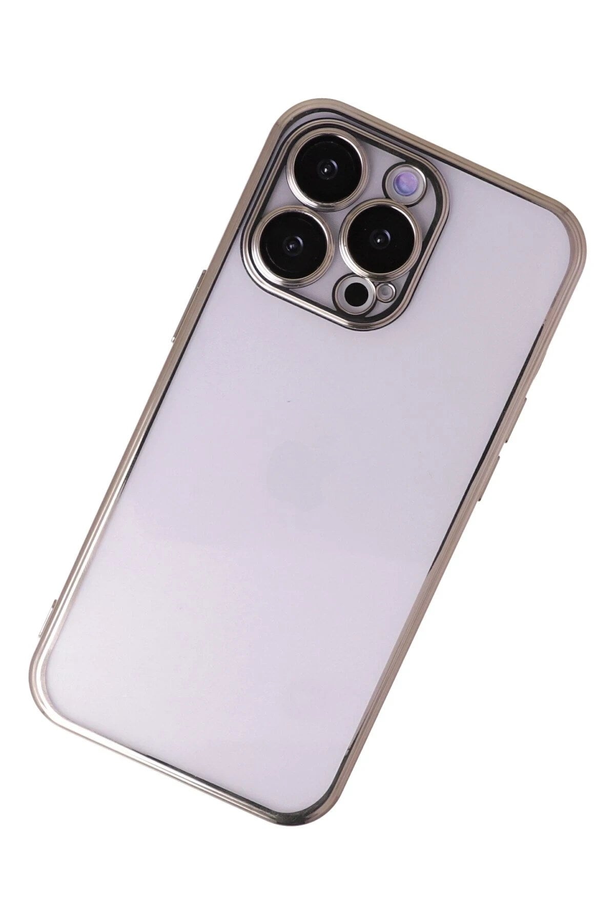 Mey İthalat® iPhone 13 Pro Kılıf Lensli Silikon - Gold