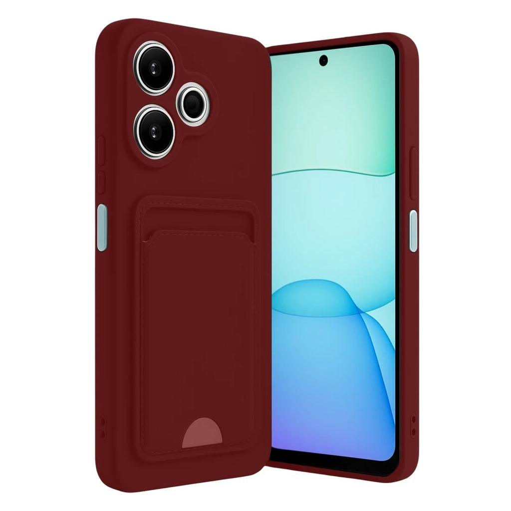Mey İthalat® Redmi 13 4G Kılıf Kelvin Kartvizitli Silikon - Bordo