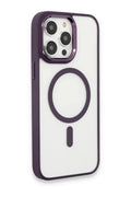 Mey İthalat® iPhone 15 Pro Max Kılıf Room Magneticsafe Silikon - Derin Mor