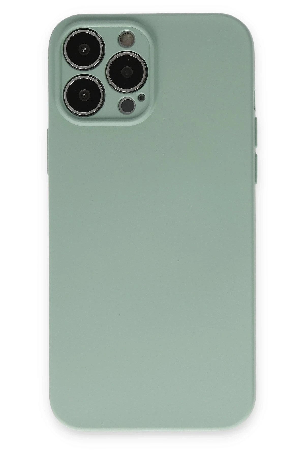 Mey İthalat® iPhone 13 Pro Max Kılıf Nano içi Kadife Silikon - Su Yeşili