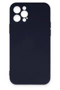Mey İthalat® iPhone 12 Pro Max Kılıf Nano içi Kadife Silikon - Lacivert