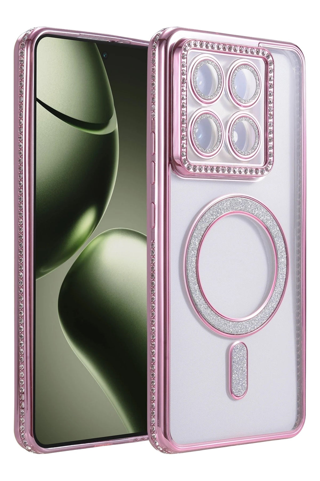 Mey İthalat® Mi 14T Pro Joke Simli Magneticsafe Kılıf - Pembe