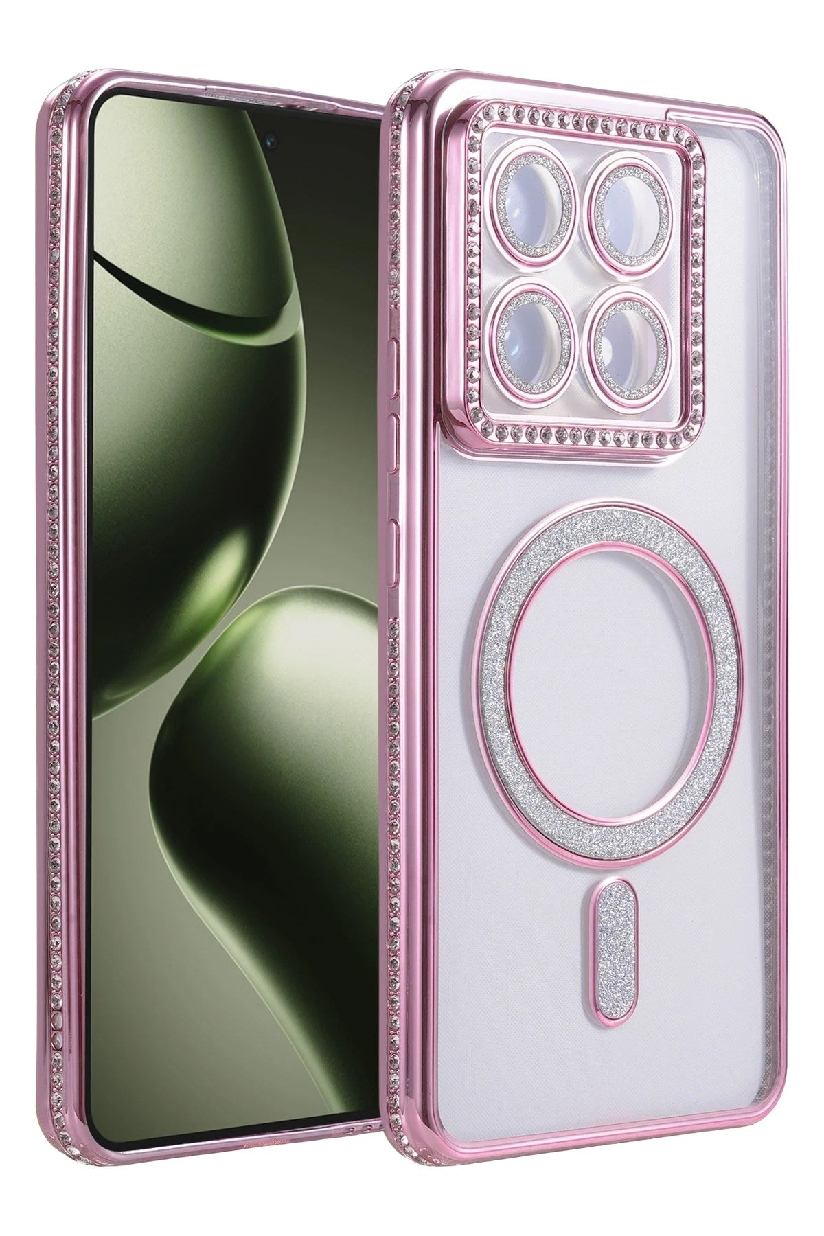 Mey İthalat® Mi 14T Pro Joke Simli Magneticsafe Kılıf - Pembe