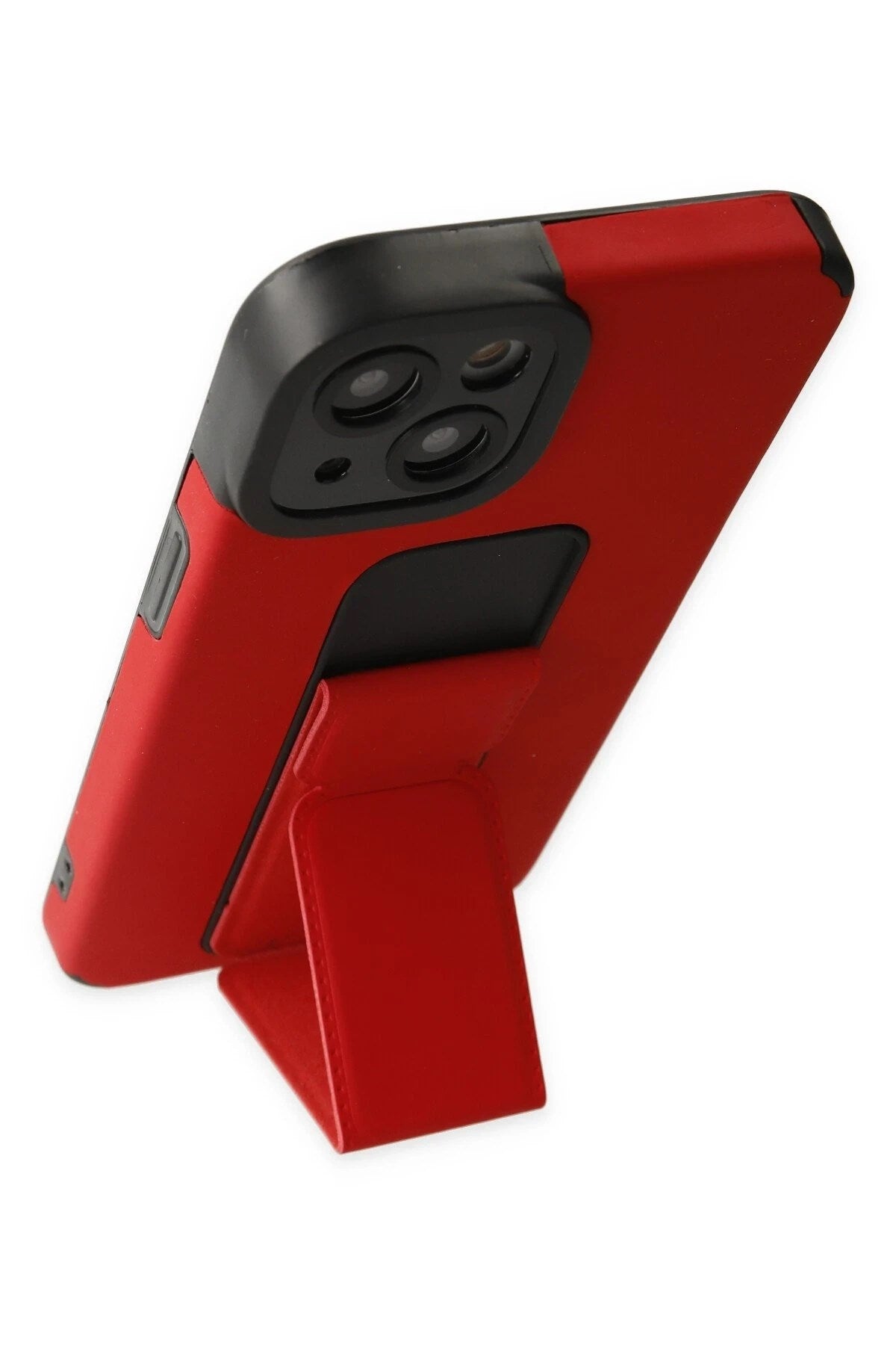 Mey İthalat® iPhone 14 Plus Kılıf Mega Standlı Silikon - Kırmızı
