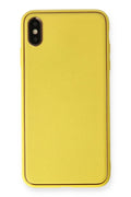 Mey İthalat® iPhone XS Max Kılıf Coco Deri Silikon Kapak - Sarı