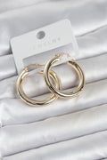 Mey İthalat® Gold Renk Pirinç Halka 30 mm Kadın Küpe