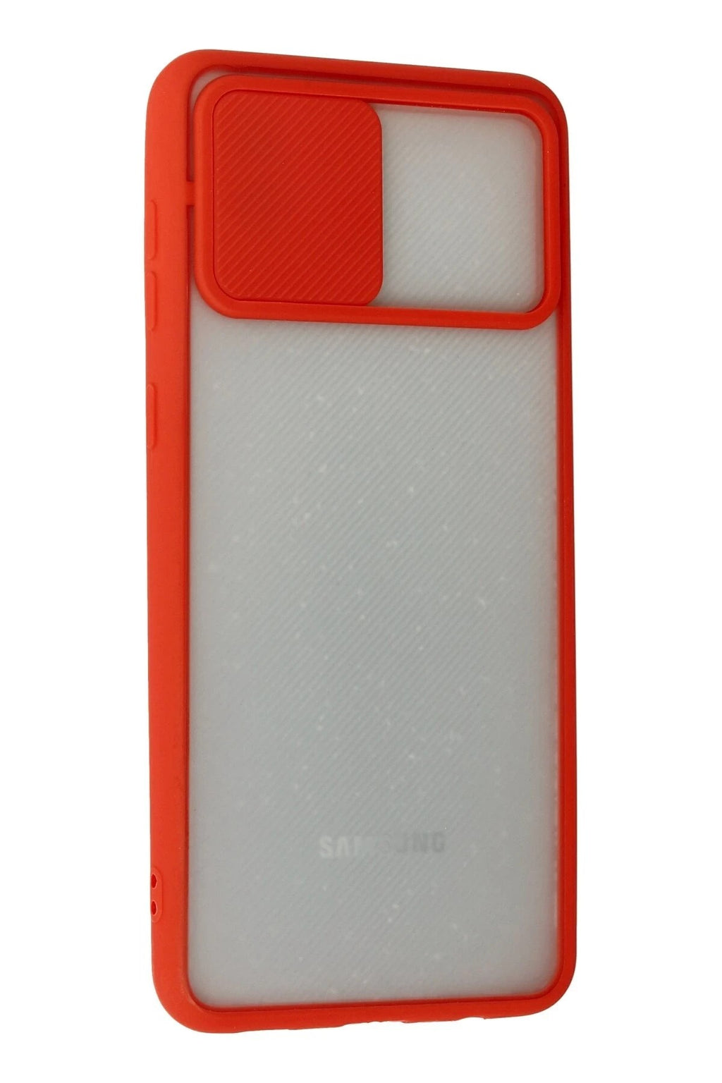 Mey İthalat® Samsung Galaxy A02 Kılıf Palm Buzlu Kamera Sürgülü Silikon - Kırmızı
