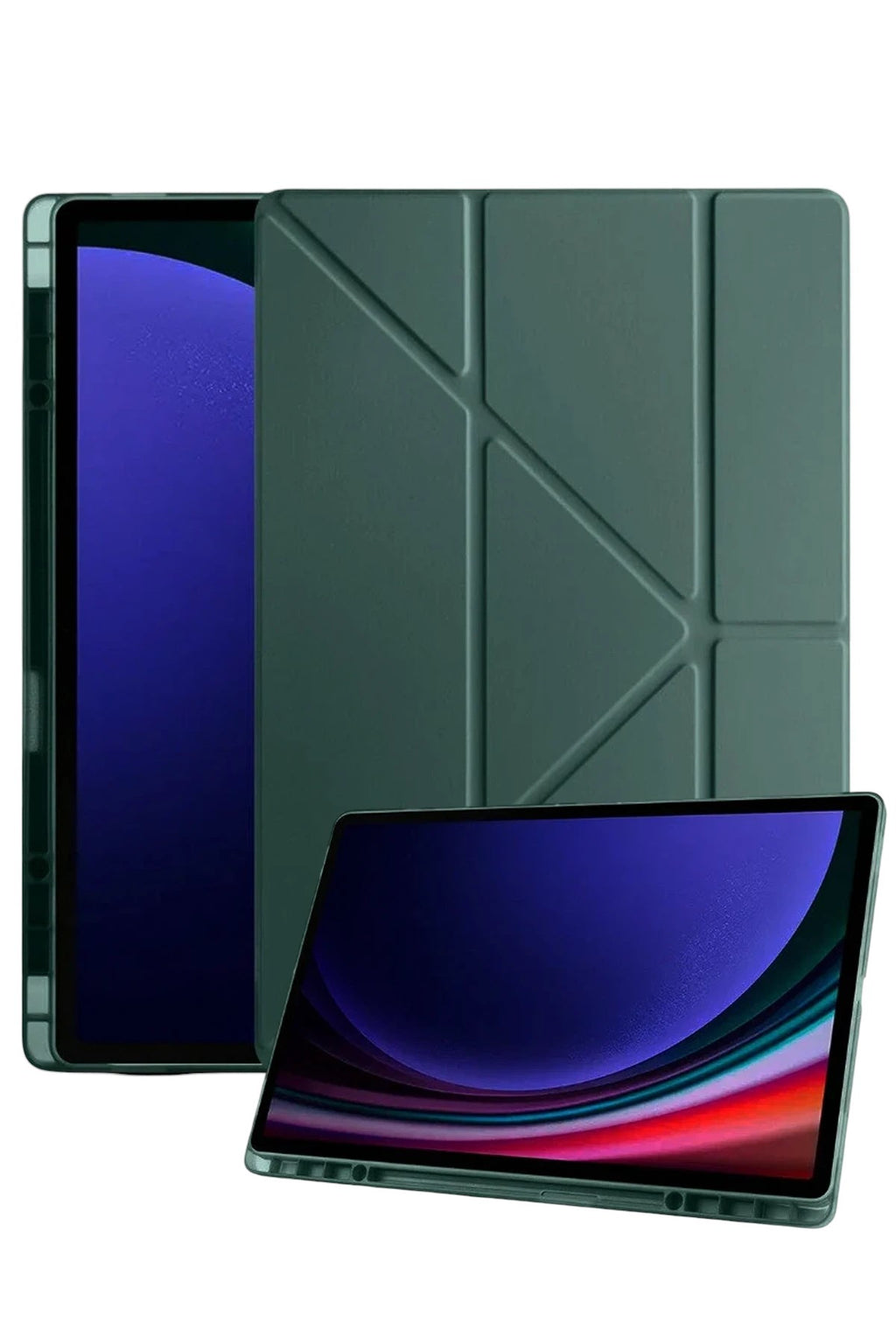 Mey İthalat® Samsung Galaxy X730 Tab S11 Kalemlikli Mars Tablet Kılıfı - Koyu Yeşil