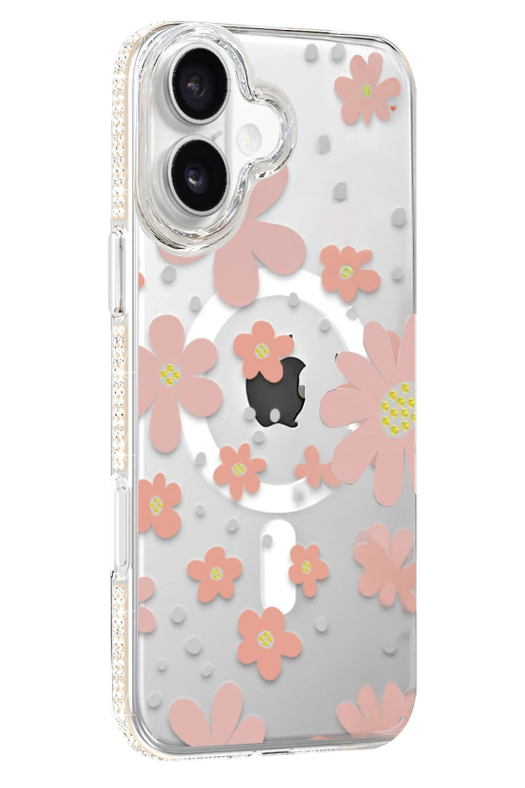 Mey İthalat® iPhone 16 Floral Magsafe Kapak - Pembe