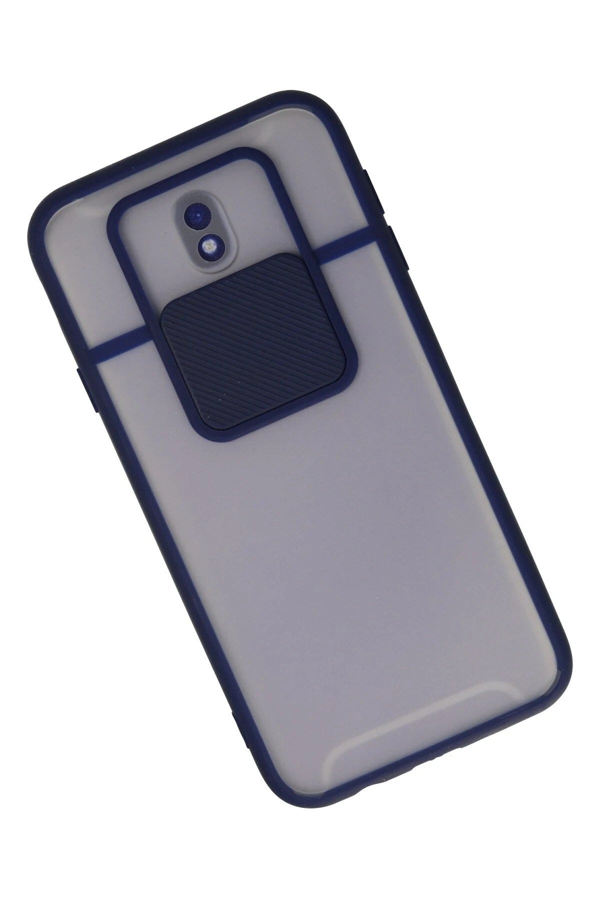 Mey İthalat® Samsung Galaxy J7 Pro / J730 Kılıf Palm Buzlu Kamera Sürgülü Silikon - Lacivert