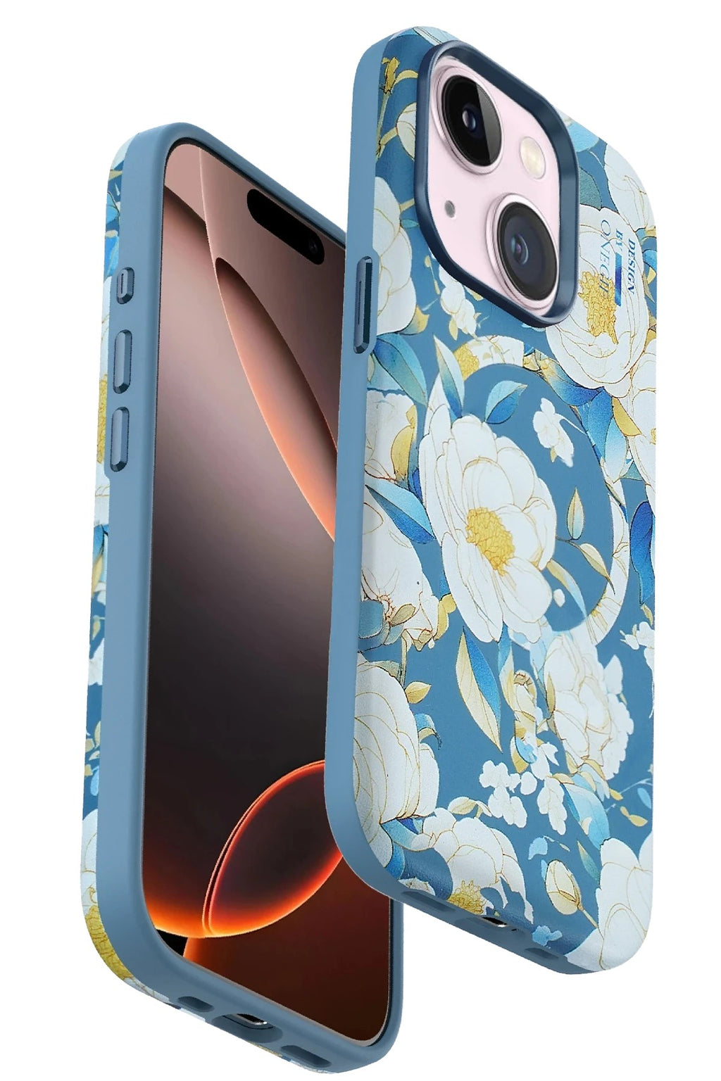 Mey İthalat® iPhone 15 Flower Series Magsafe Kapak - Mavi