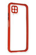Mey İthalat® Huawei P40 Lite Kılıf Miami Şeffaf Silikon - Kırmızı