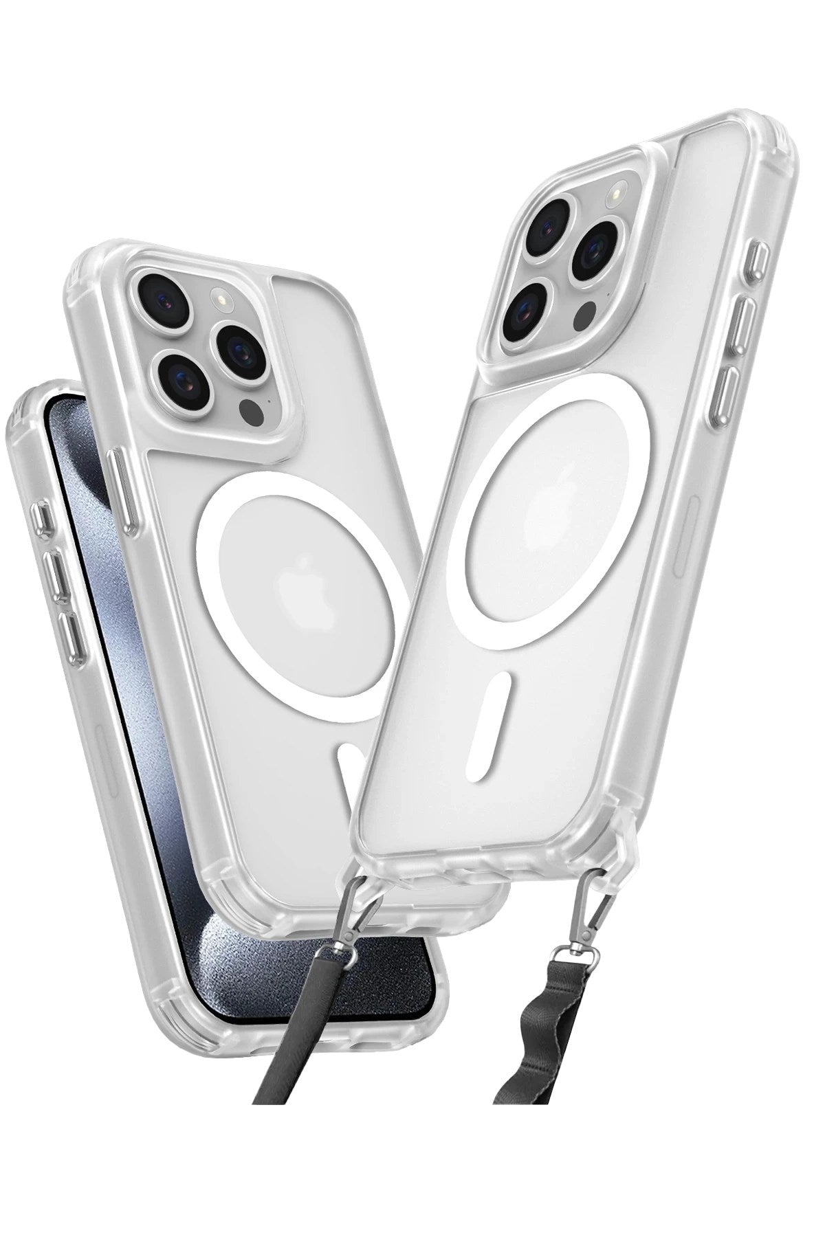 Mey İthalat® iPhone 15 Pro Max Kılıf Enka Magsafe Silikon Kılıf - Şeffaf