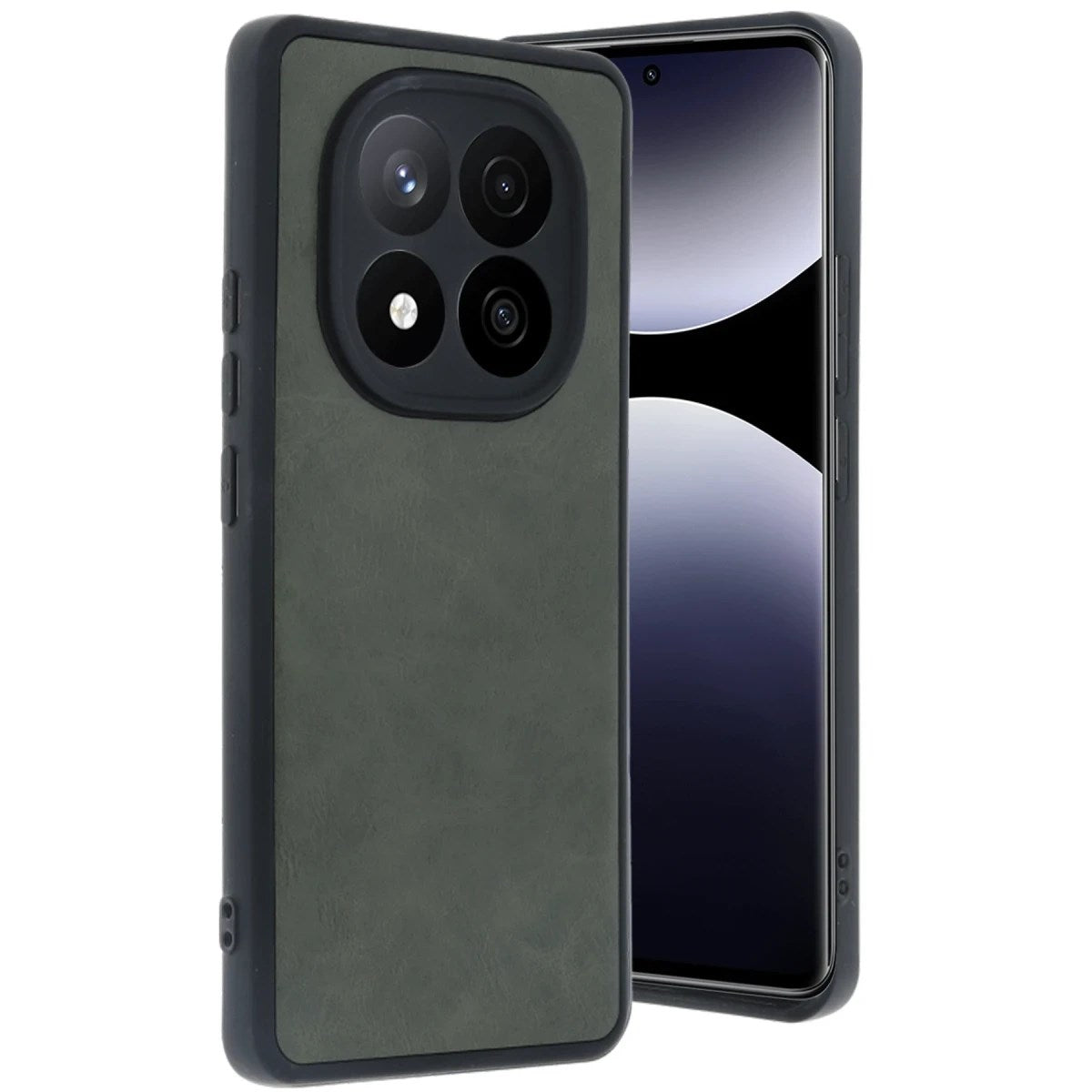Mey İthalat® Redmi Note 14 Pro 5G Kılıf Aras Deri Kapak - Koyu Yeşil