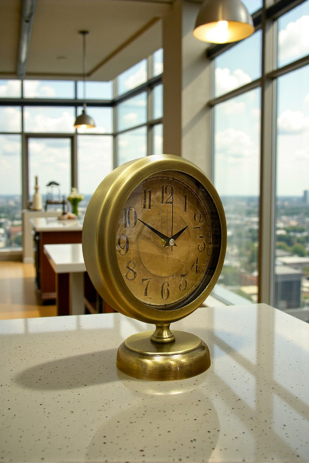 Retro Eskitme 25 x 20 Cm Metal Şık Masa Saati