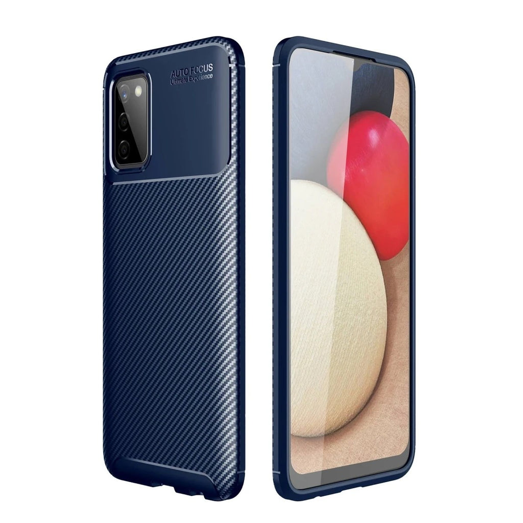 Mey İthalat® Samsung Galaxy A02S Kılıf Auto Focus Karbon Kapak - Lacivert