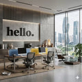 Mey İthalat® 100x35 cm Dev Boy "hello." Yazılı Kırılmaz Pleksi Ayna - Premium Ofis ve Villa Antre Dekoru