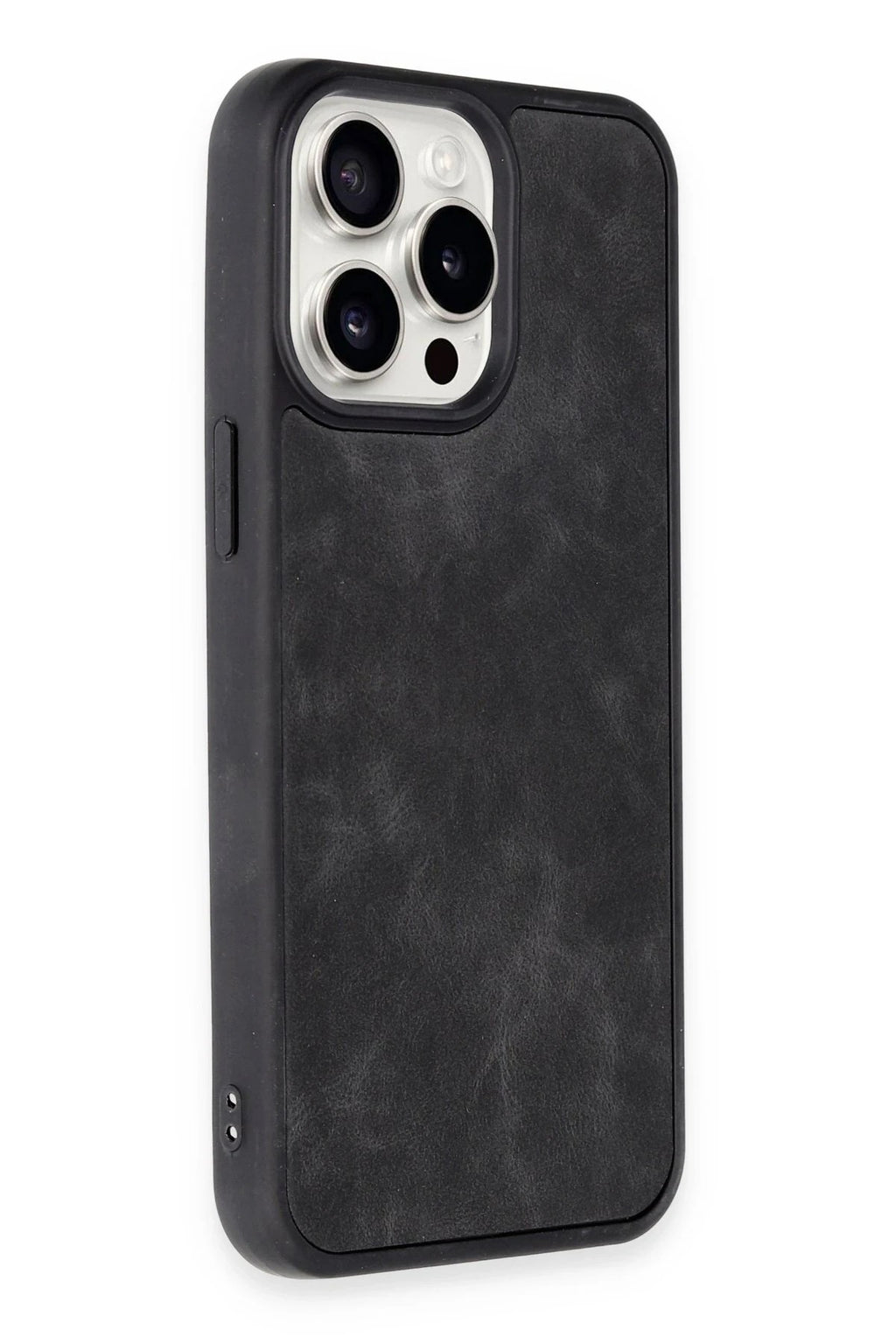 Mey İthalat® iPhone 15 Pro Max Kılıf Aras Deri Kapak - Siyah
