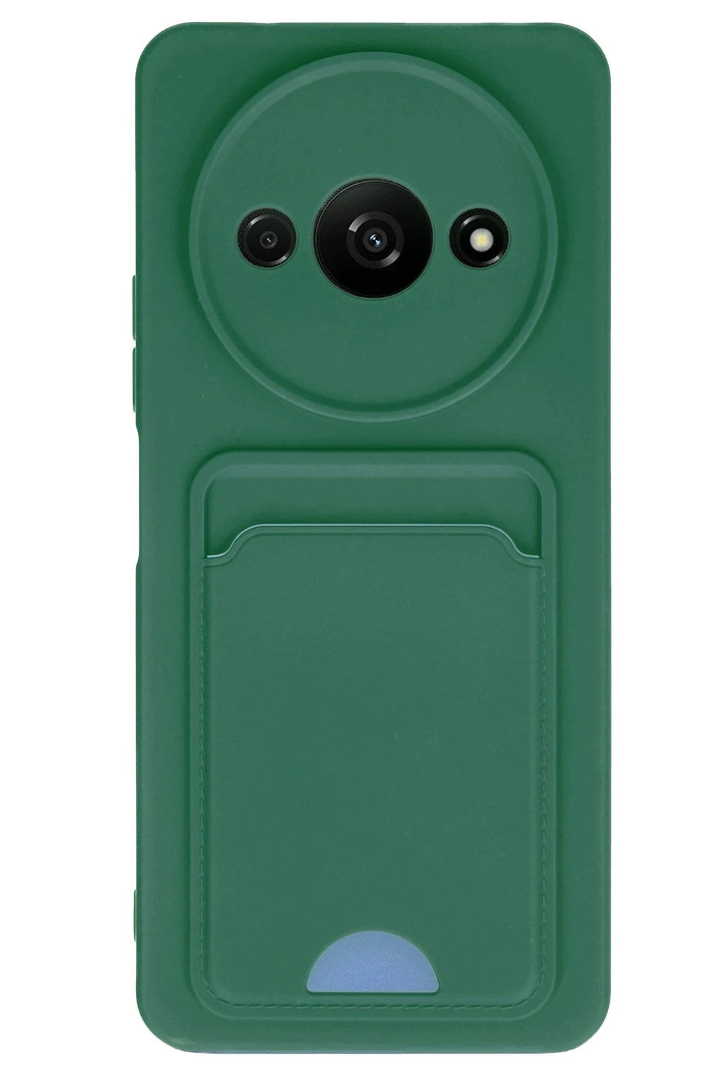 Mey İthalat® Redmi A3 4G Kılıf Kelvin Kartvizitli Silikon - Koyu Yeşil