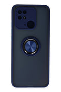 Mey İthalat® Redmi 10C Kılıf Montreal Yüzüklü Silikon Kapak - Lacivert