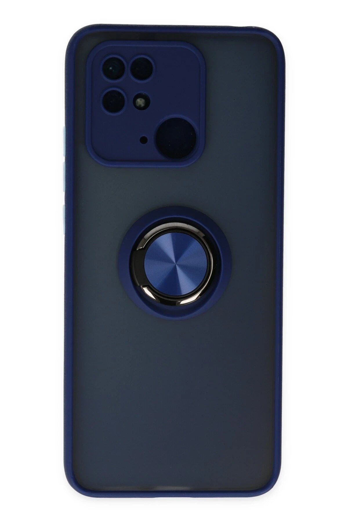 Mey İthalat® Redmi 10C Kılıf Montreal Yüzüklü Silikon Kapak - Lacivert