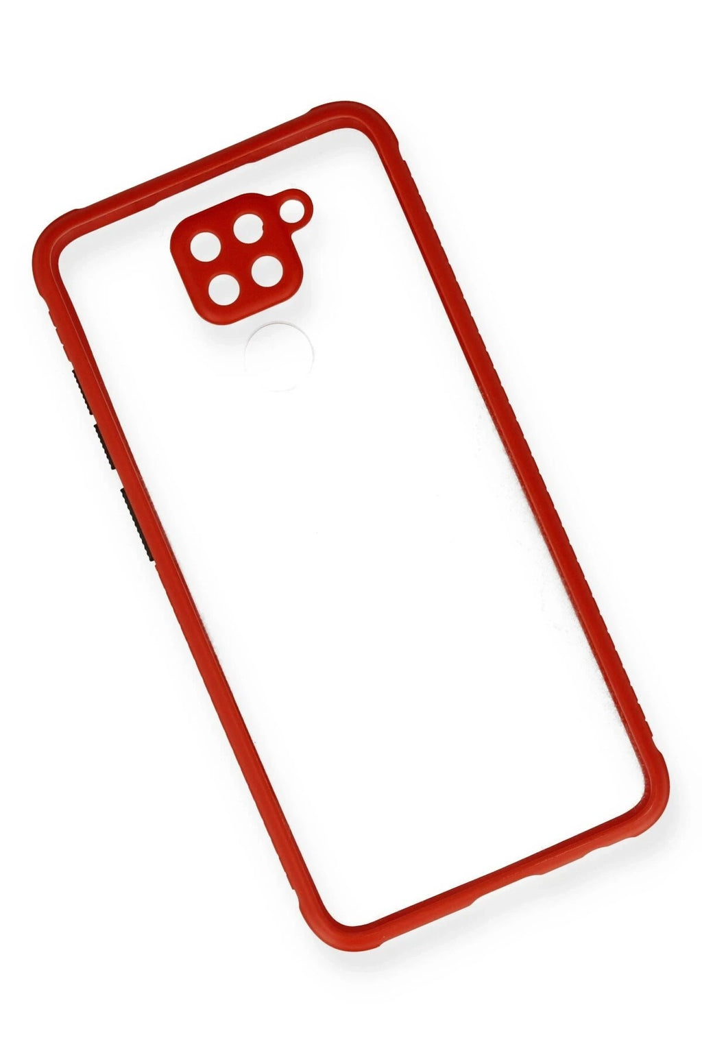 Mey İthalat® Redmi Note 9 Kılıf Miami Şeffaf Silikon - Kırmızı