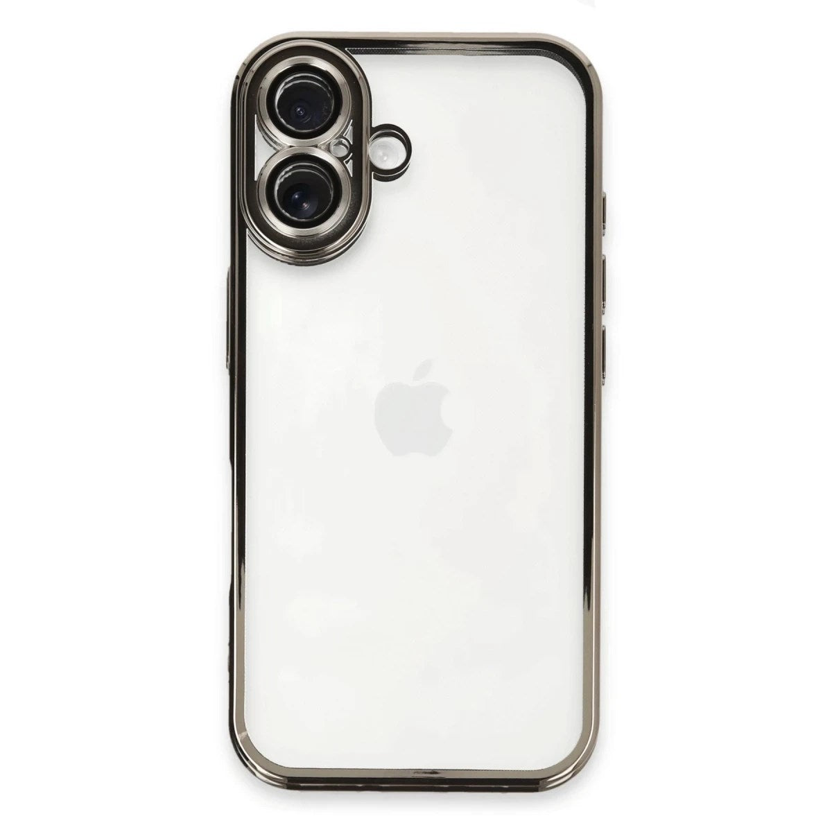 Mey İthalat® iPhone 16 Plus Kılıf Lensli Silikon - Titanyum Gri