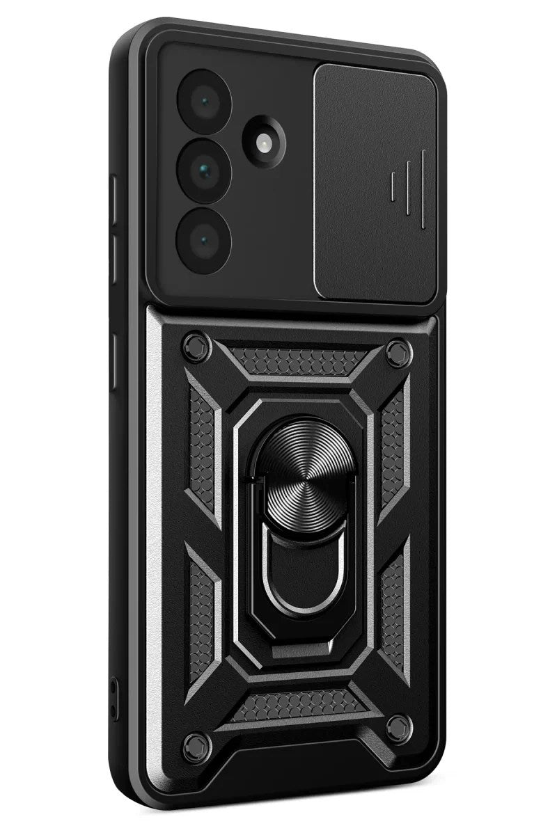 Mey İthalat® Samsung Galaxy A37 5G Pars Lens Yüzüklü Silikon - Siyah