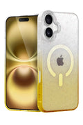 Mey İthalat® iPhone 16 Pummel Shiny Magsafe Kapak - Gold