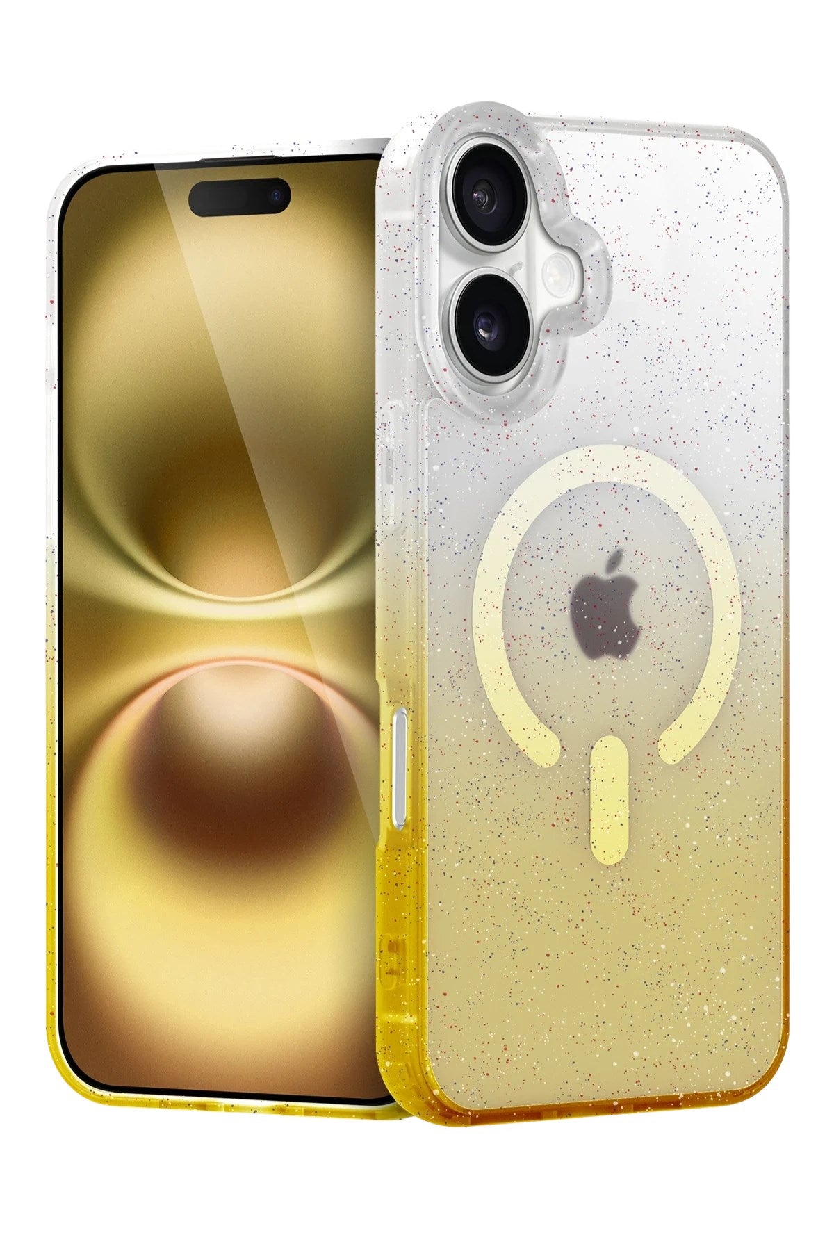 Mey İthalat® iPhone 16 Pummel Shiny Magsafe Kapak - Gold