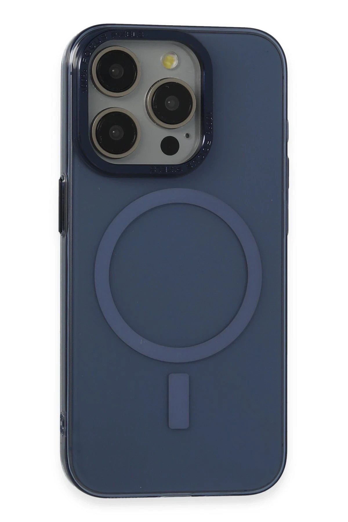 Mey İthalat® iPhone 15 Pro Kılıf Anka PC Magneticsafe Sert Metal Kapak - Lacivert