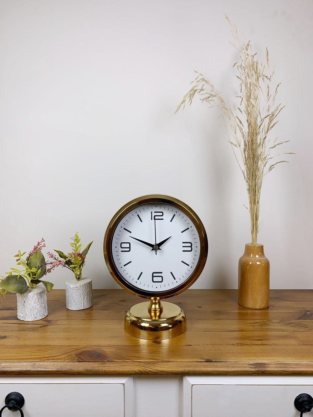 Gold Metal Modern Masa Saati 25×20 cm