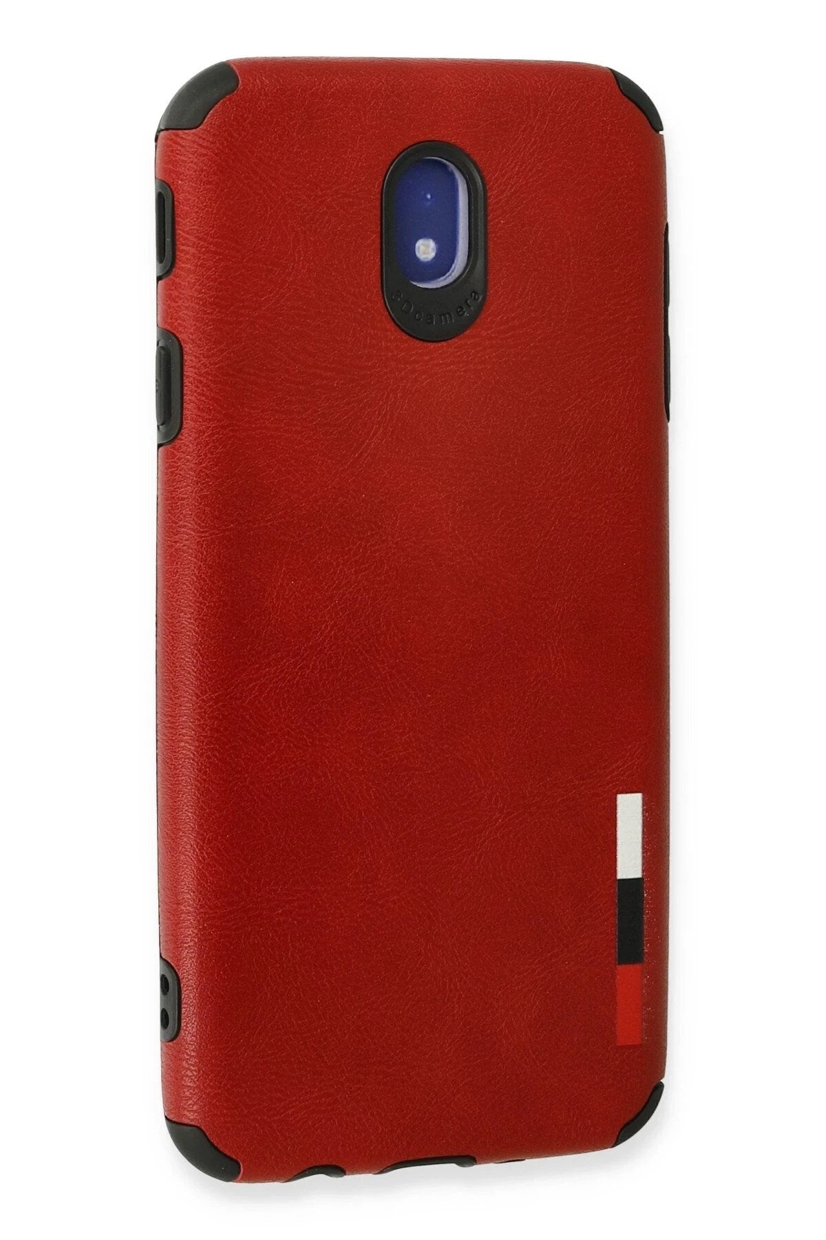 Mey İthalat® Samsung Galaxy J7 Pro / J730 Kılıf Loop Deri Silikon - Kırmızı