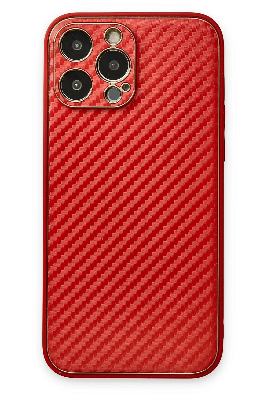 Mey İthalat® iPhone 13 Pro Max Kılıf Coco Karbon Silikon - Kırmızı