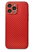 Mey İthalat® iPhone 13 Pro Max Kılıf Coco Karbon Silikon - Kırmızı