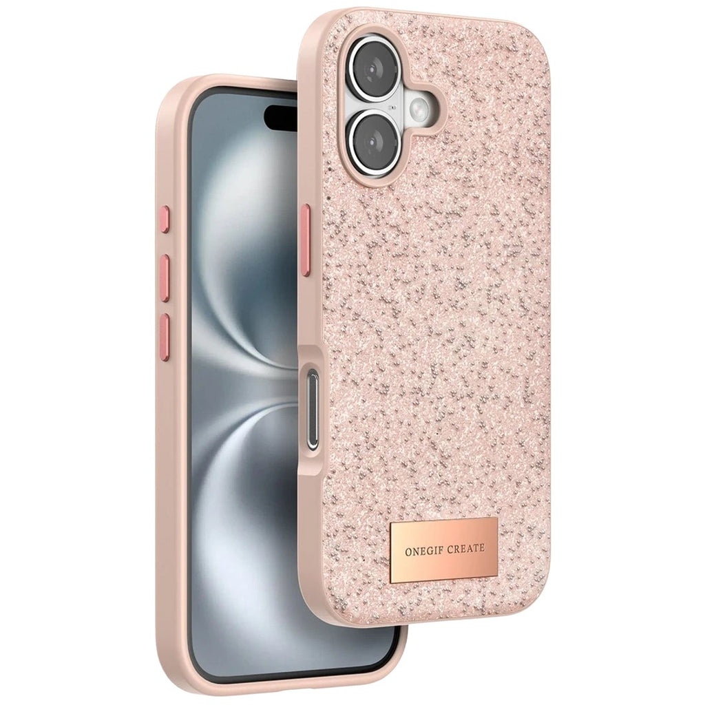 Mey İthalat® iPhone 16 Plus Bright Simli Kapak - Pembe