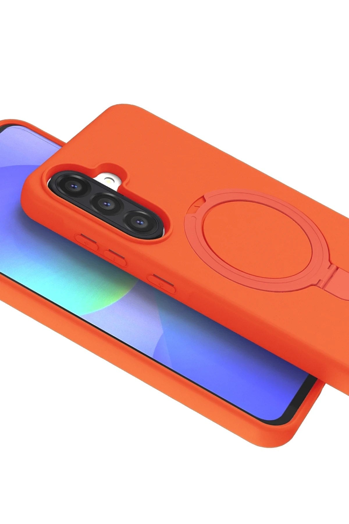 Mey İthalat® Samsung Galaxy A26 Regal Magsafe Standlı Kapak - Turuncu