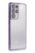 Mey İthalat® Samsung Galaxy S21 Ultra Kılıf Lensli Silikon - Mor