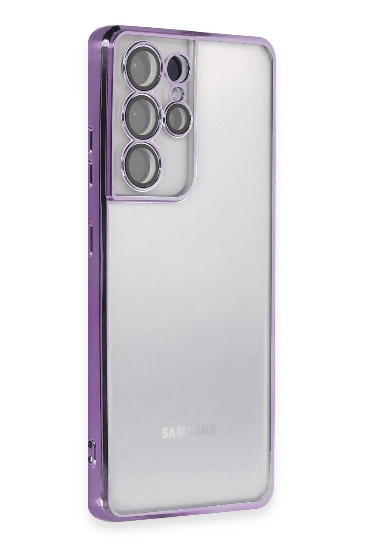 Mey İthalat® Samsung Galaxy S21 Ultra Kılıf Lensli Silikon - Mor