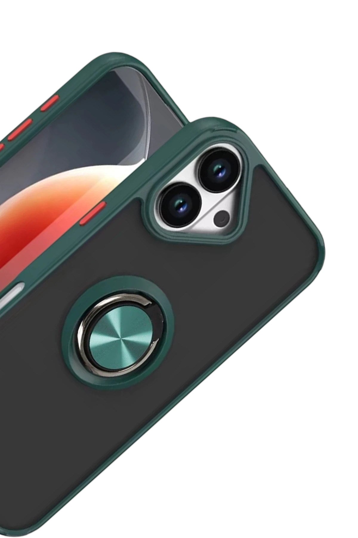 Mey İthalat® iPhone 17 Montreal Yüzüklü Silikon Kapak - Yeşil