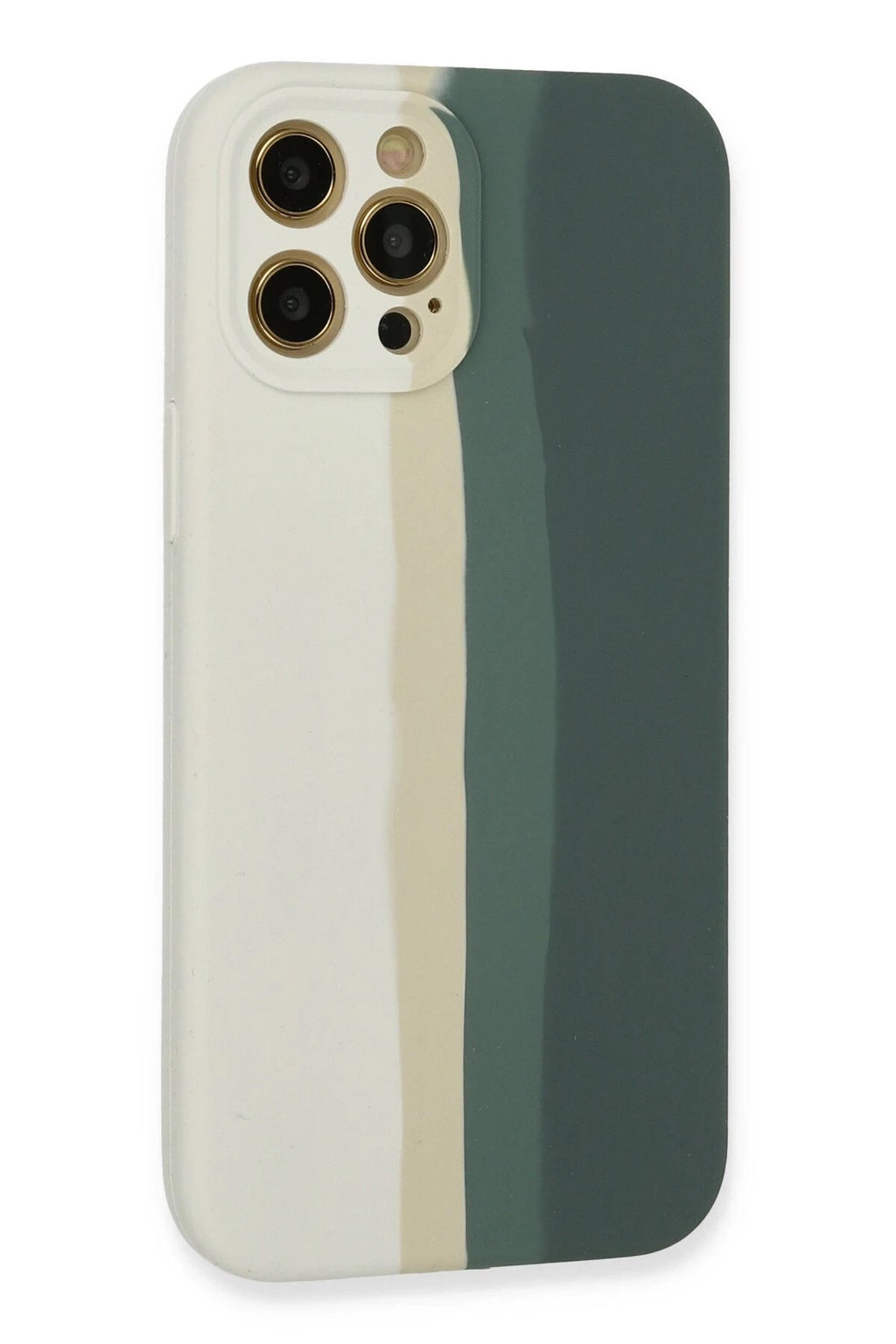 Mey İthalat® iPhone 12 Pro Kılıf Ebruli Lansman Silikon - Beyaz-Gri