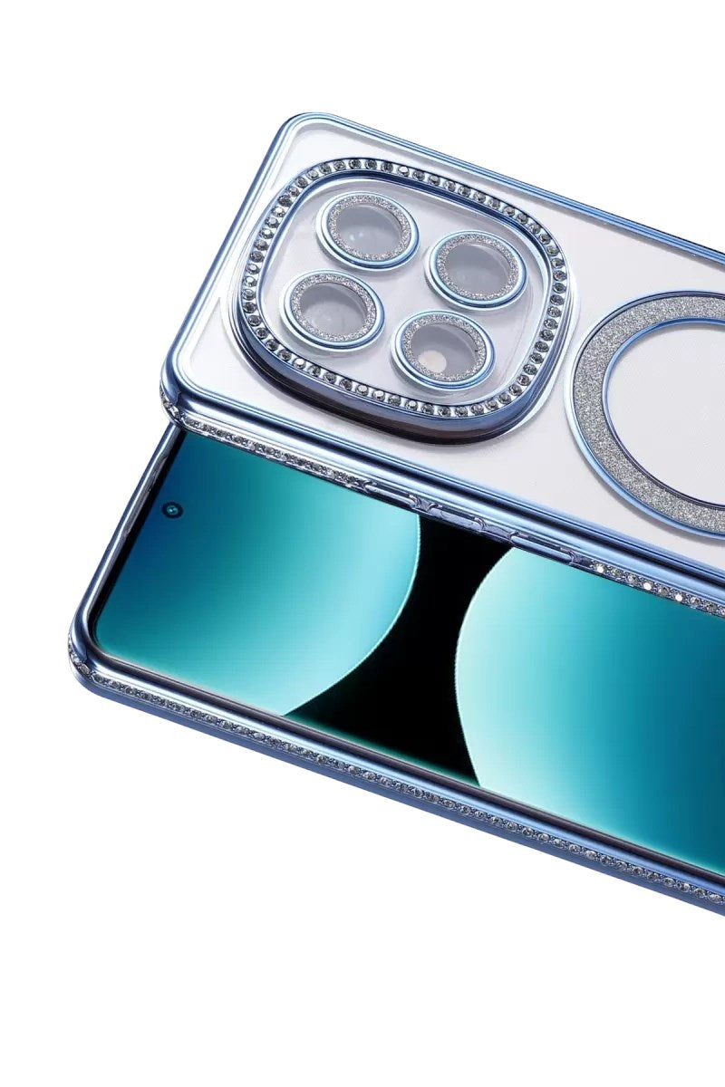 Mey İthalat® Redmi Note 15 Pro 5G Joke Simli Magneticsafe Kılıf - Mavi