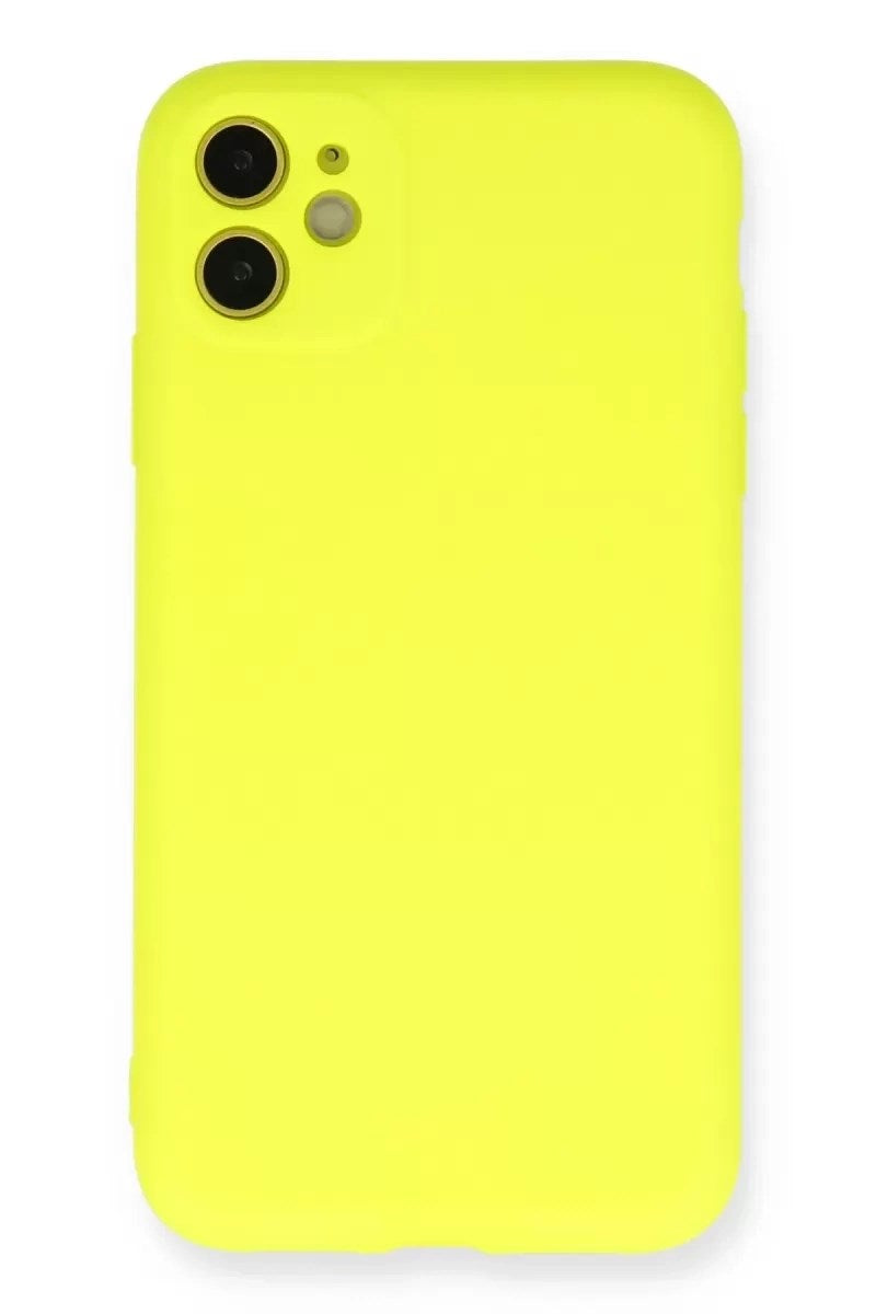 Mey İthalat® iPhone 11 Kılıf Nano içi Kadife Silikon - Sarı