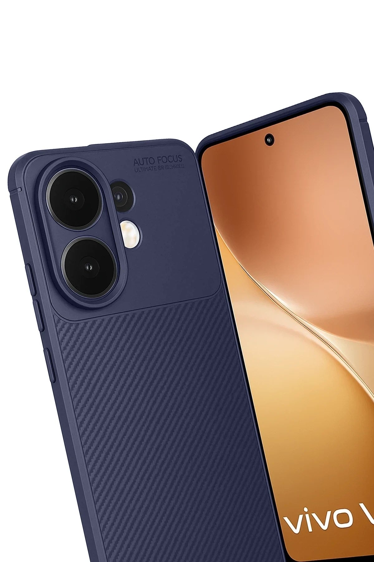 Mey İthalat® Vivo V60 5G Auto Focus Karbon Kapak - Lacivert